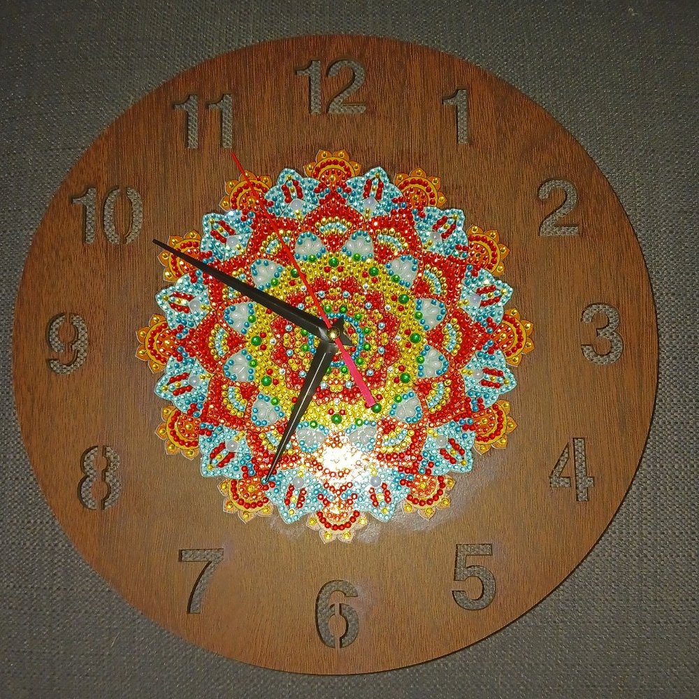 LED back-lit wood wall clock
